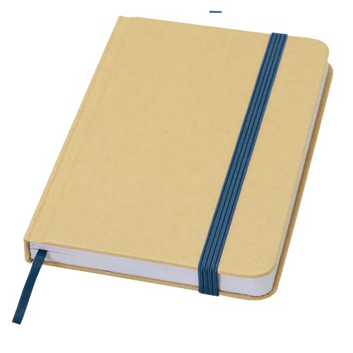 Carnet A6 uni recyclé promotionnel Reed Bleu ocean